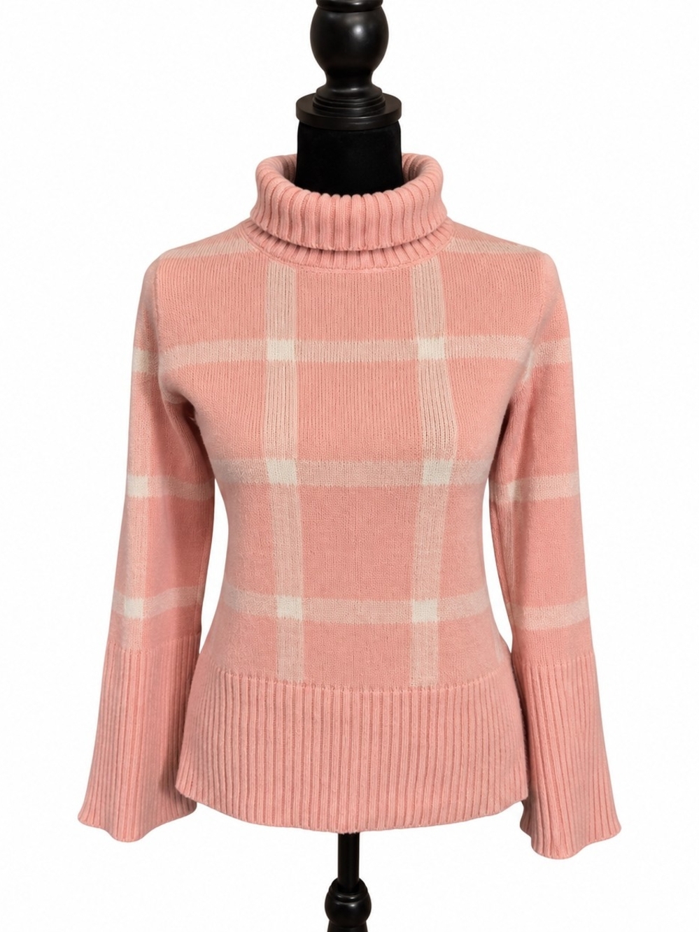 Free Assembly Pink Plaid Turtleneck Sweater – Women’s Medium